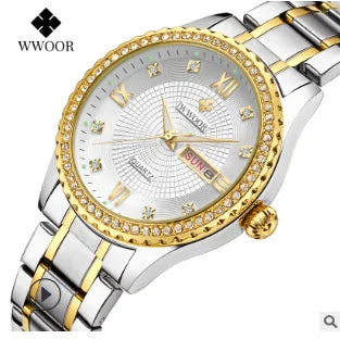 WWOOR Women's Dress Gold Quartz Watch