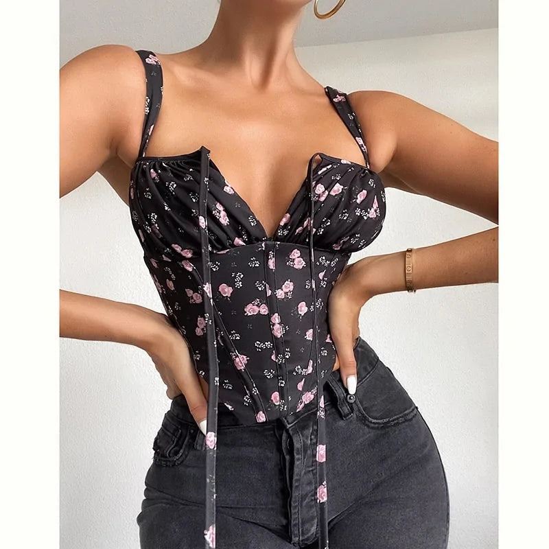 Floral Corset Crop Top