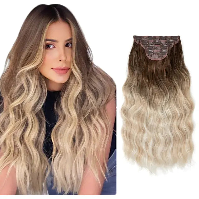 Synthetic Long Wavy Clip Hair Extensions