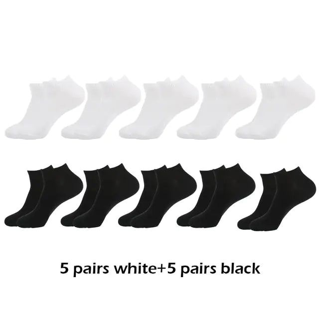 10 Pairs Men's Breathable Ankle Socks Cotton