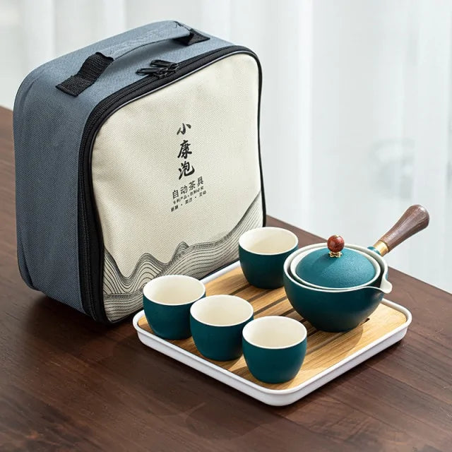 Portable Teapot Set with 360 Rotation