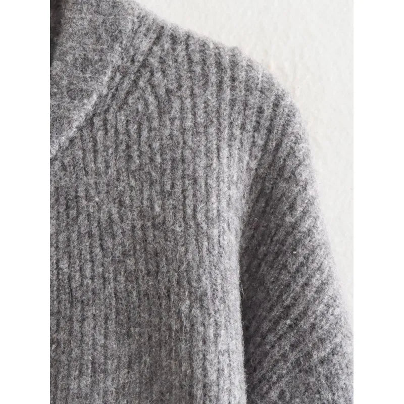 Long Sleeve Zipper Knitted Sweater