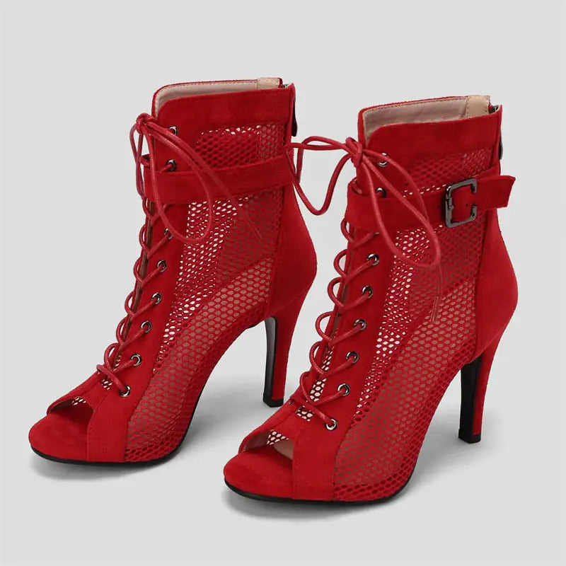 Peep Toe Gladiator Ankle Boots