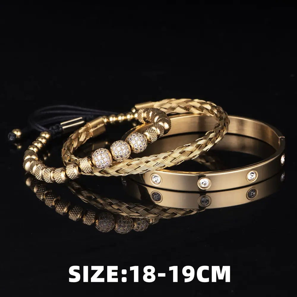 Luxury Micro Pave CZ Round Beads Men Bracelets