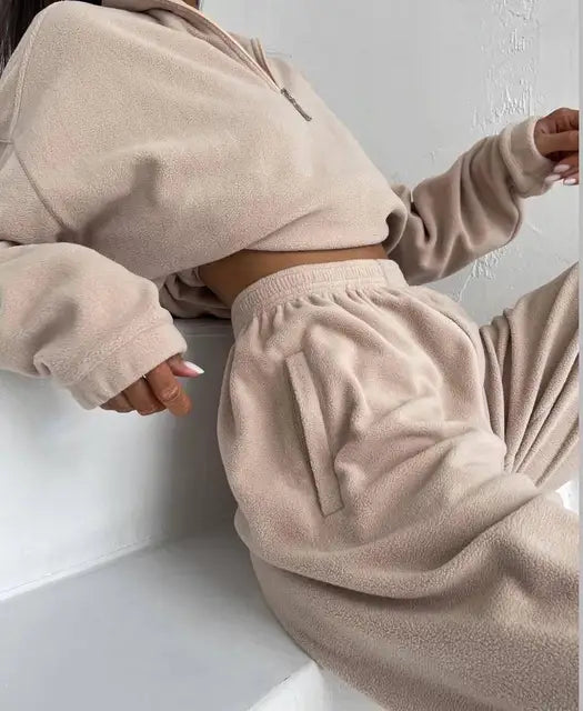 Half Zipper Sweater & Trouser Set