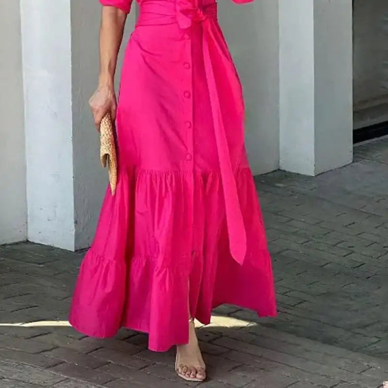 Maxi Hot Pink Casual Dress