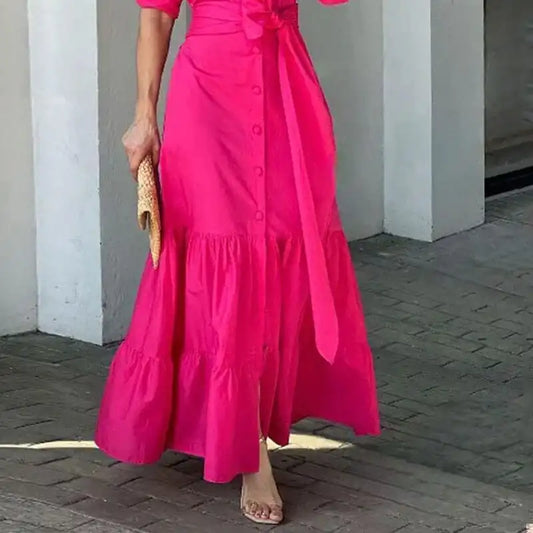 Maxi Hot Pink Casual Dress