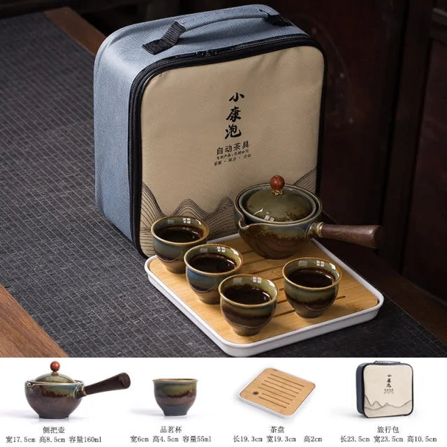 Flowers Exquisite Stone Grinding Shape Tea Set