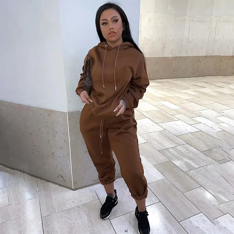 2 Piece Set Sweatsuits, Women's Sweatshirt and Sweatpants