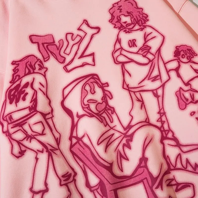 Streetwear Pink Hoodie