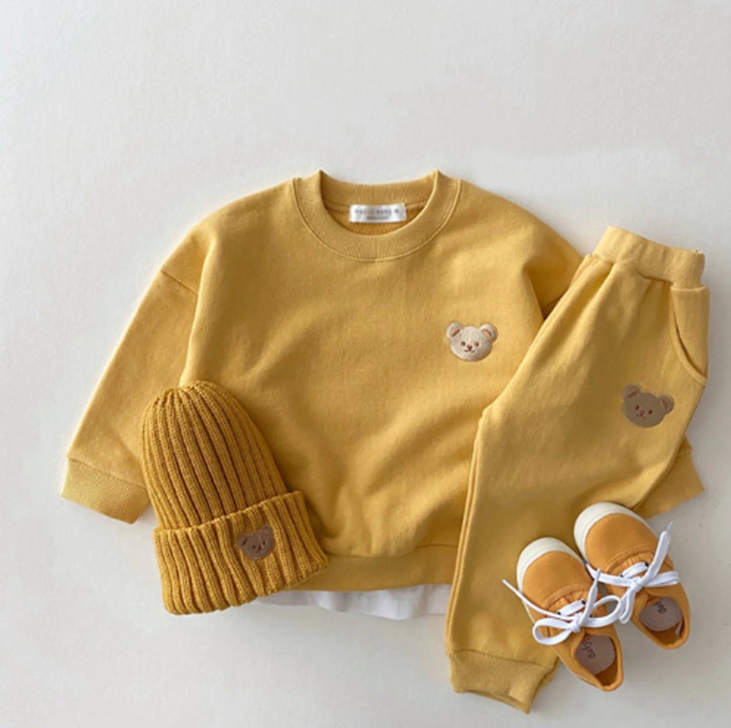 0-2Y Baby Long Sleeve Bear Sweatshirt Romper