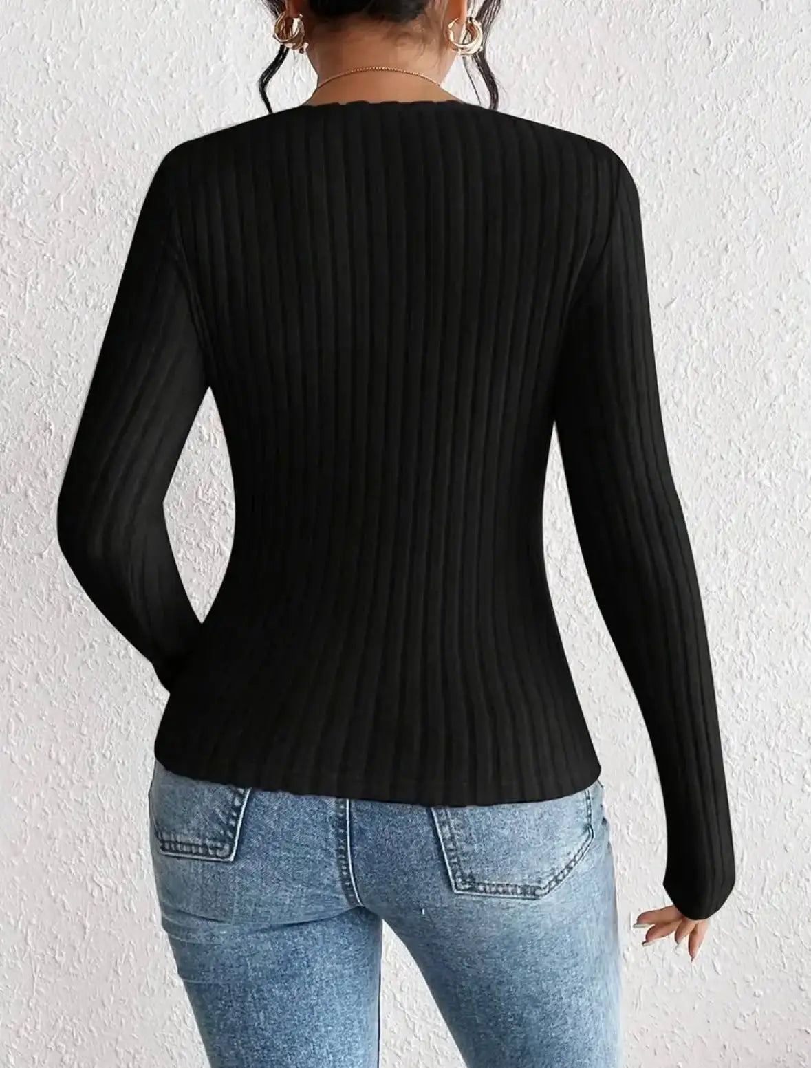 Solid Square Neck Elegant Black Top