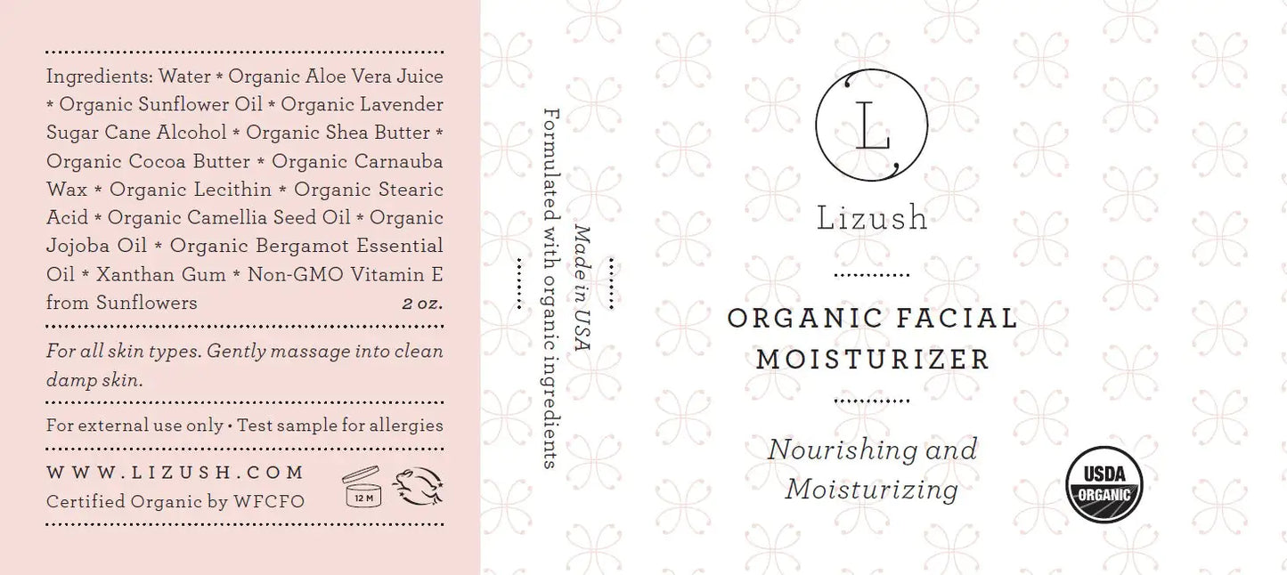 ORGANIC FACIAL MOISTURIZER Nourishing and Moisturizing