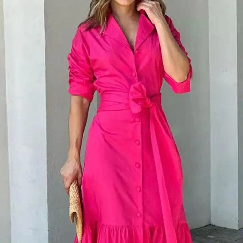 Maxi Hot Pink Casual Dress