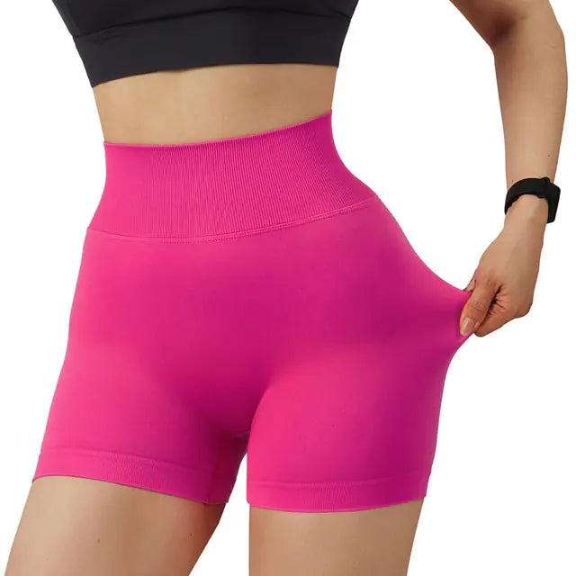 Sports Women High Waist Workout Seamless Fitness Yoga Shorts