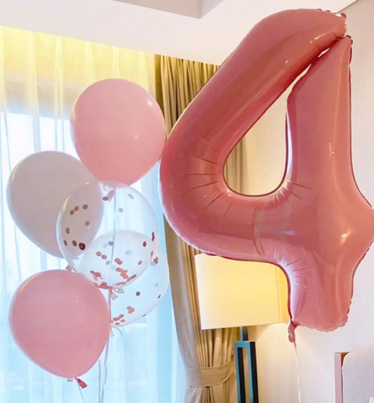 32inch Pastel Foil Number Balloon with Crown