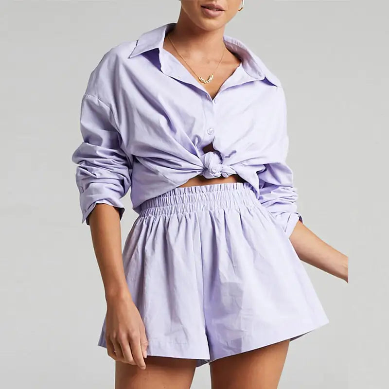 Classic Shorts and Long Sleeve Shirt Set