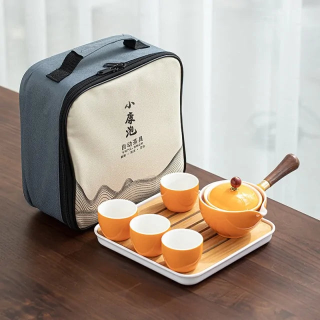 Portable Teapot Set with 360 Rotation