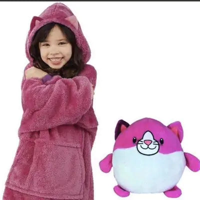 Kids Hoodie Soft Plush Blanket