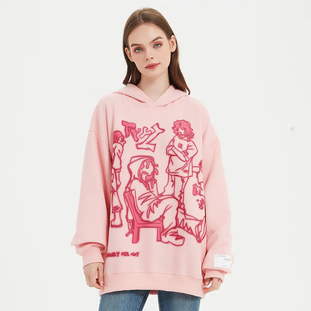 Streetwear Pink Hoodie