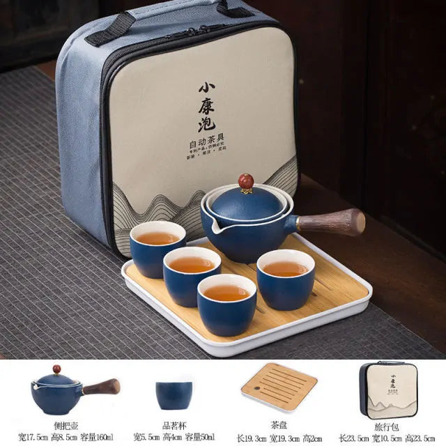 Flowers Exquisite Stone Grinding Shape Tea Set