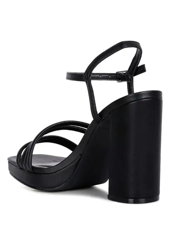 Chunky Platform Strappy Heels