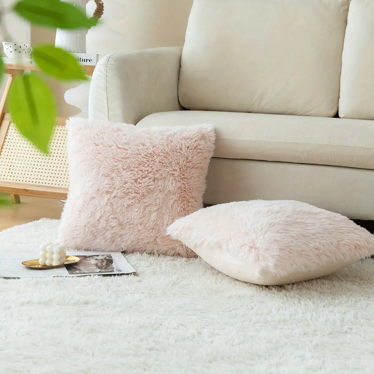 Soft Faux Fur Throw Pillow Covers