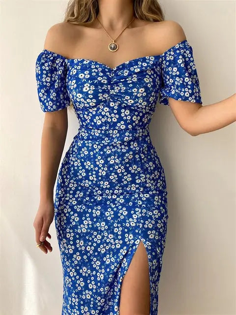 Floral Print Short Sleeve Dress