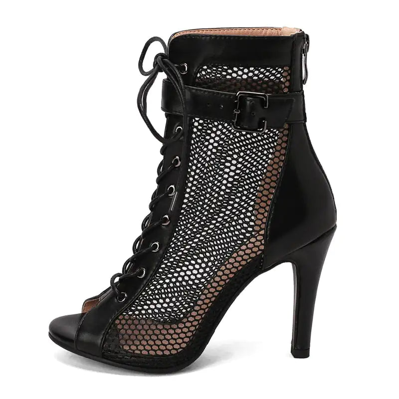 Peep Toe Gladiator Ankle Boots