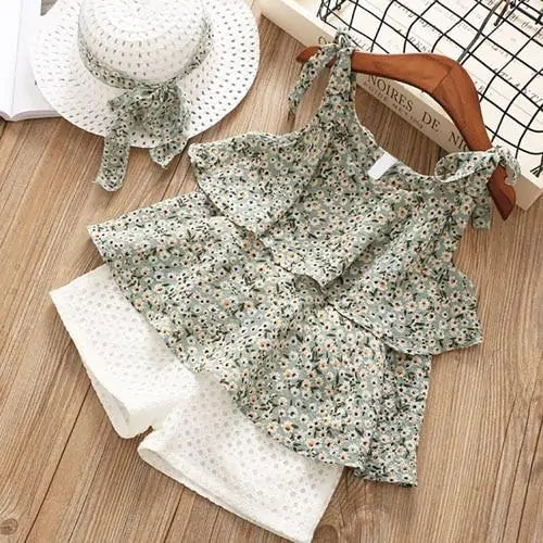 Ruffle Top, Shorts and Top Kid Set