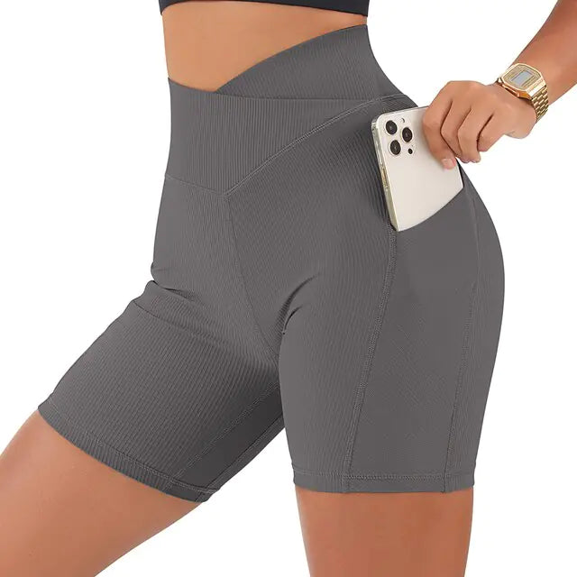 Sports Women High Waist Workout Seamless Fitness Yoga Shorts