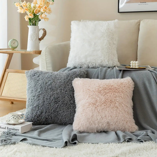 Soft Faux Fur Throw Pillow Covers