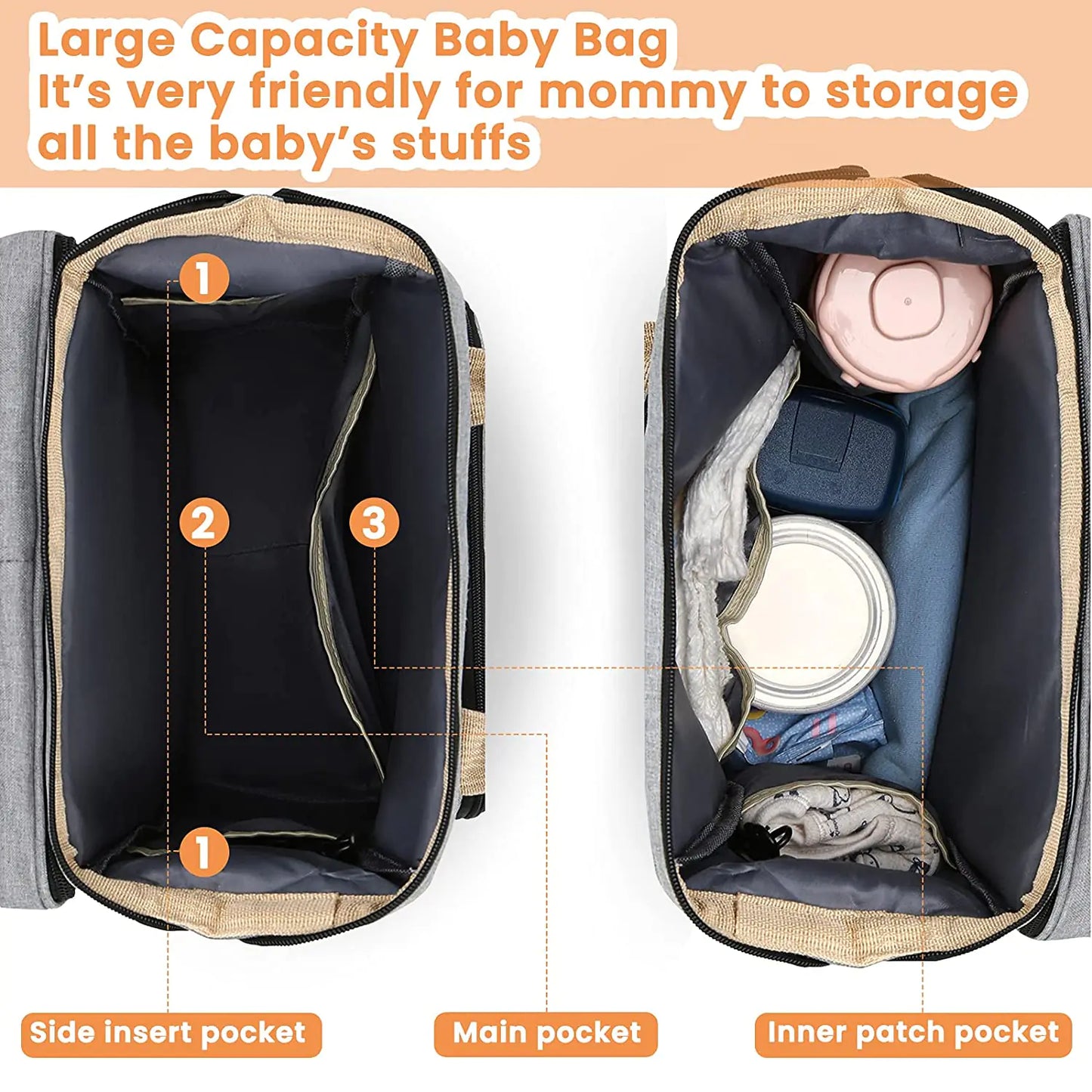 Portable Crib Nappy Backpack Bag