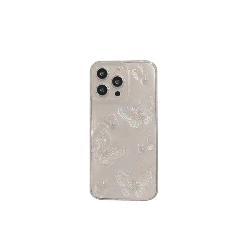 3D Butterfly Glitter Case