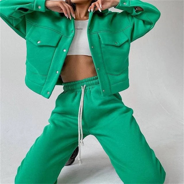 Fashion 2 Piece Tracksuits Suit Women Set