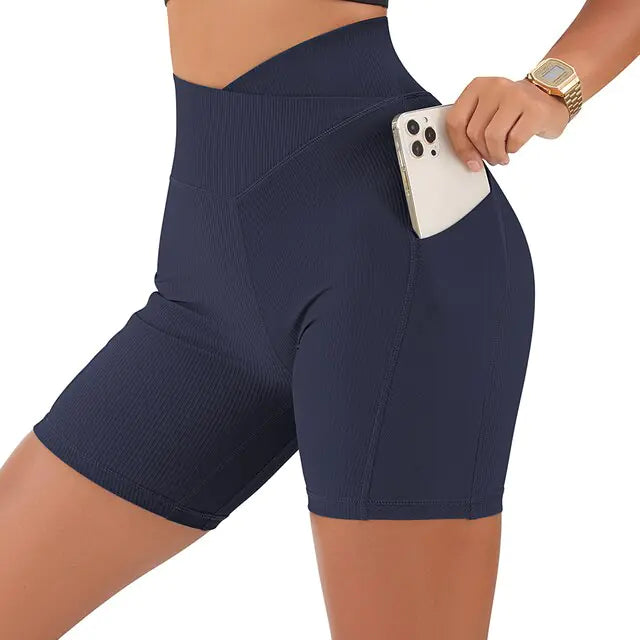 Sports Women High Waist Workout Seamless Fitness Yoga Shorts