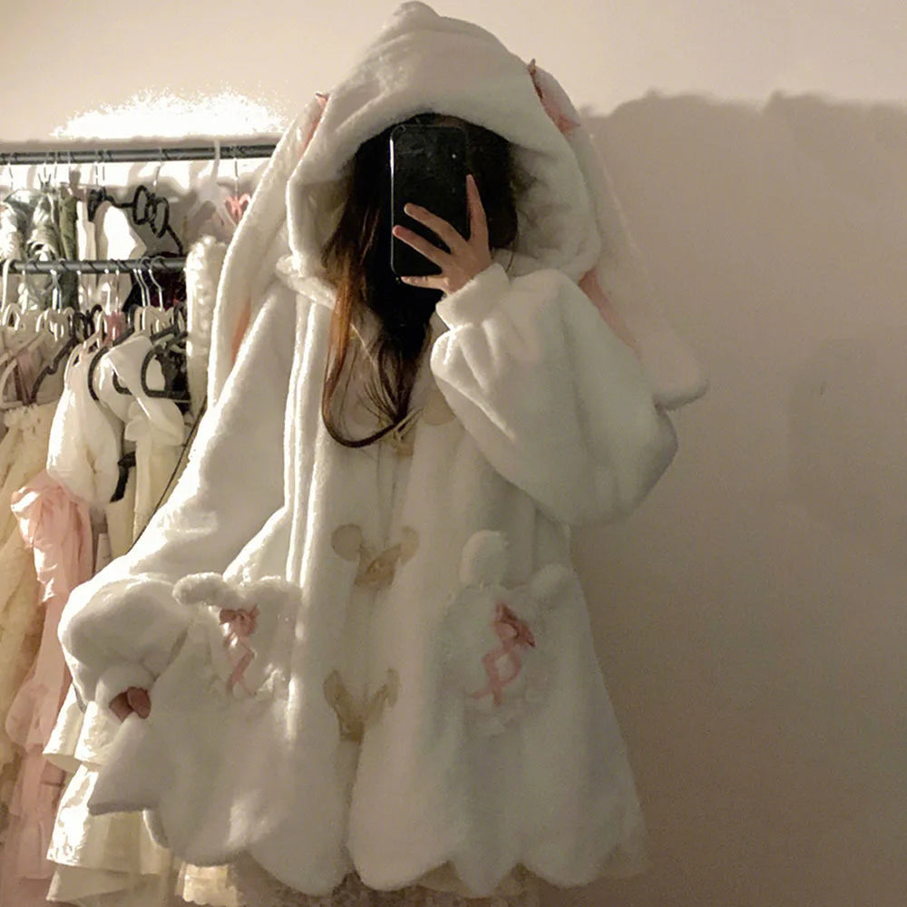 Japanese White Kawaii Plush Sweatshirt