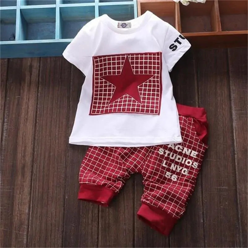 Baby Boy Summer Star Printed Clothes Set