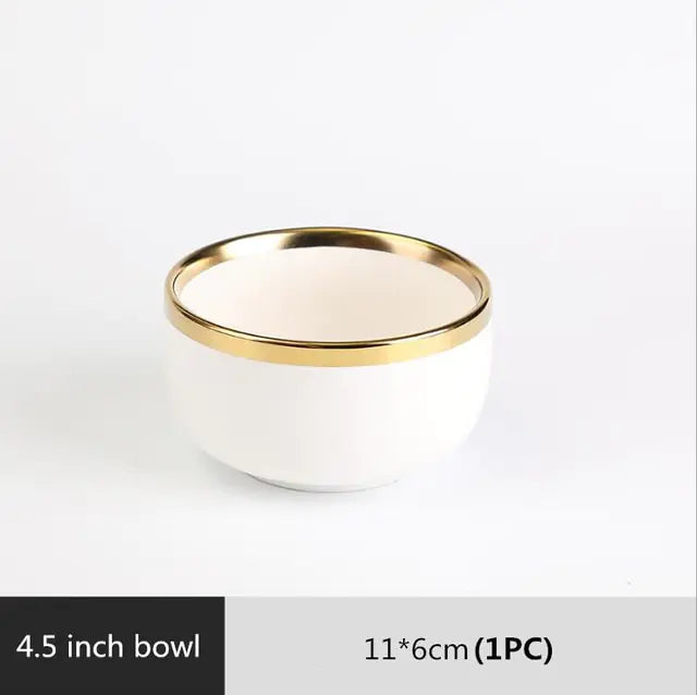 High-quality Matte Gilt Rim White Porcelain