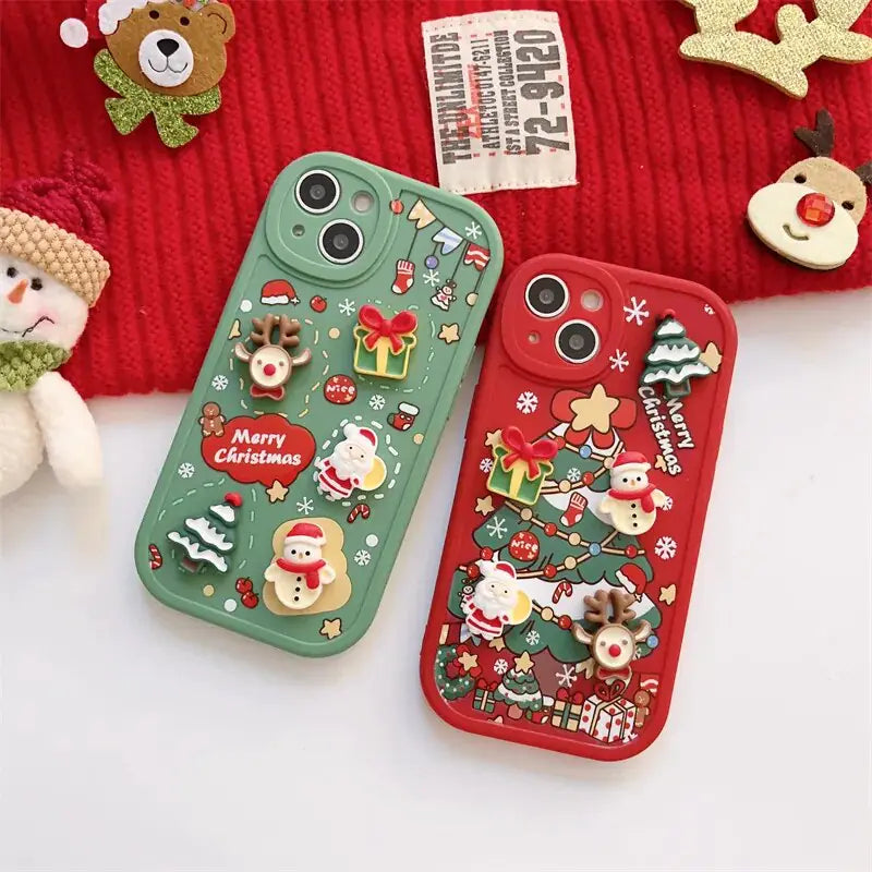 3D Christmas Cartoon Phone Case