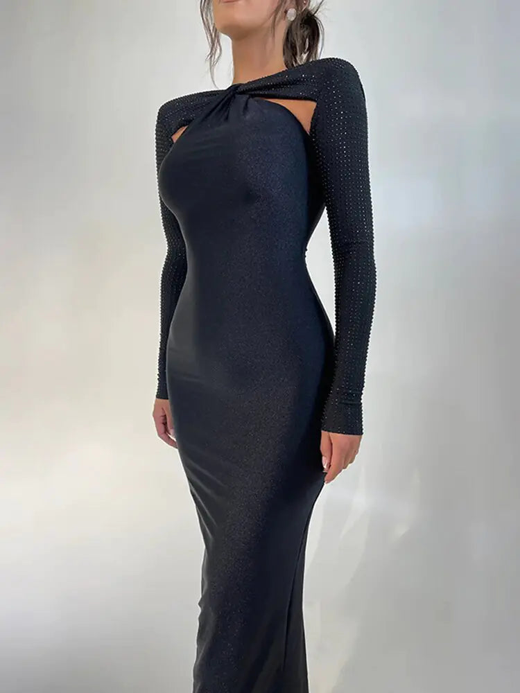 Hollow Out Long Sleeves Bodycon Dress