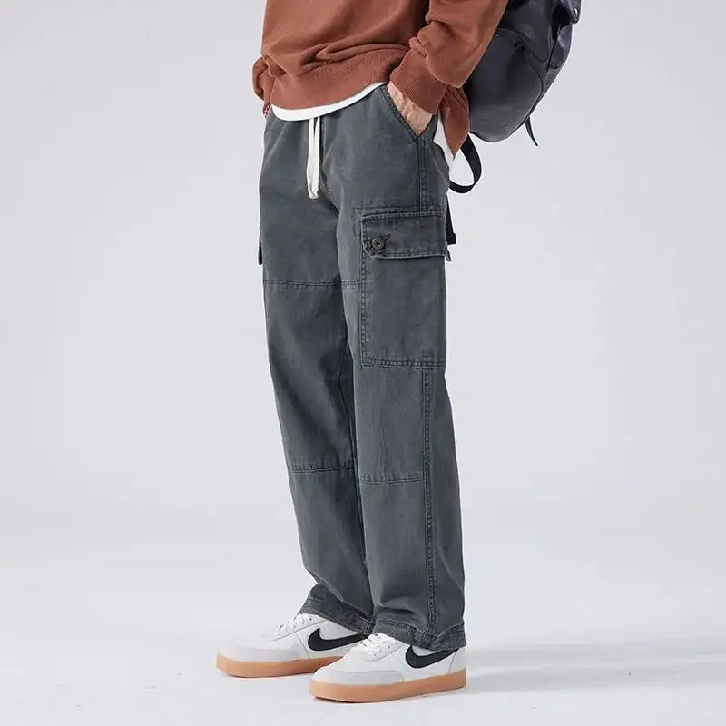 Men Drawstring Cargo Pants