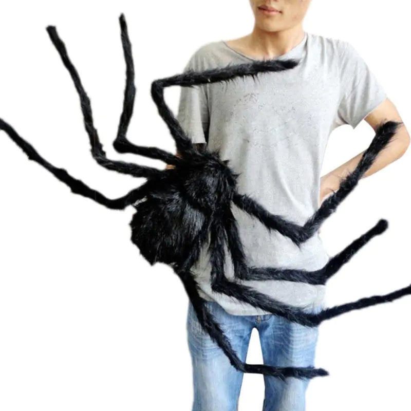 Halloween Giant Black Plush Spider Decoration