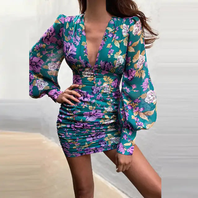 Long Sleeve Elegant Mini Dress