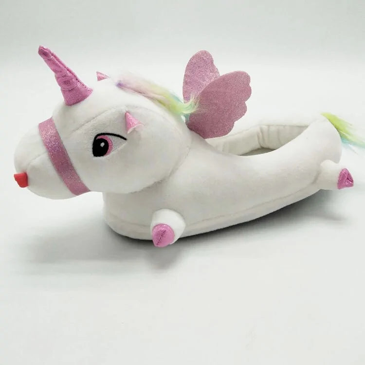 Unicorn Plush Slippers with LED Light