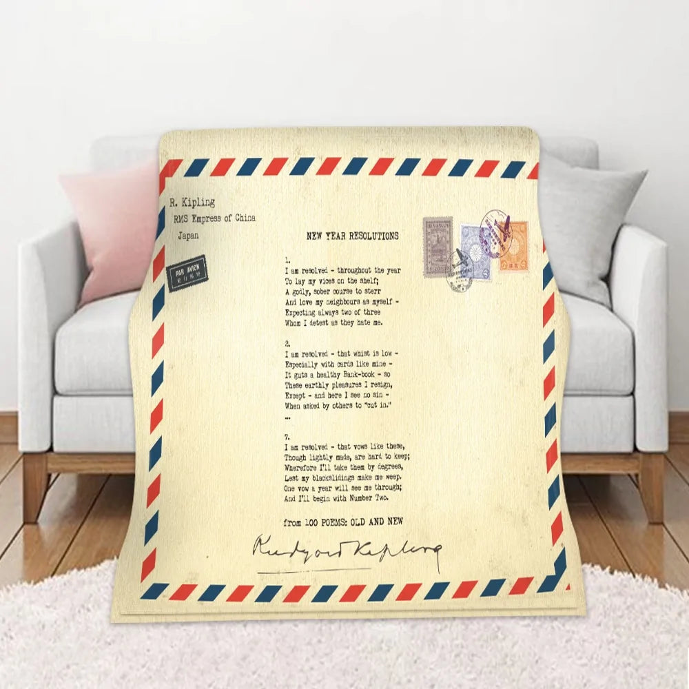 Mail Letters Printed Blanket