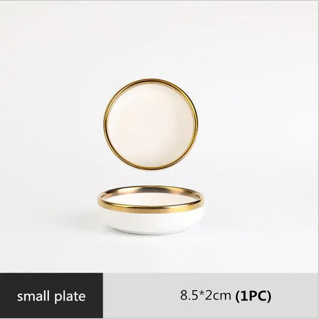 High-quality Matte Gilt Rim White Porcelain