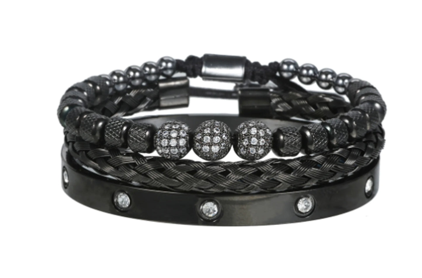 Luxury Micro Pave CZ Round Beads Men Bracelets