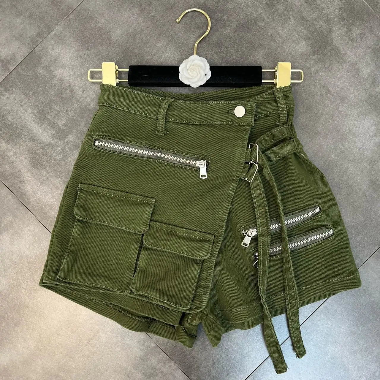 Kyla Denim Utility Cargo Shorts