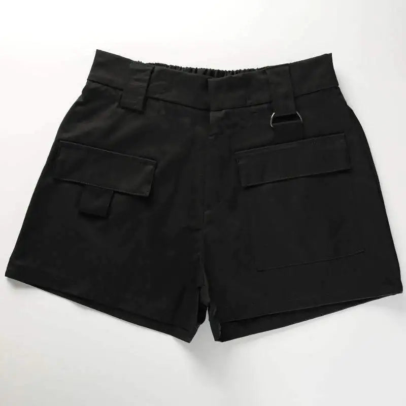 Casual Black High Waist Shorts